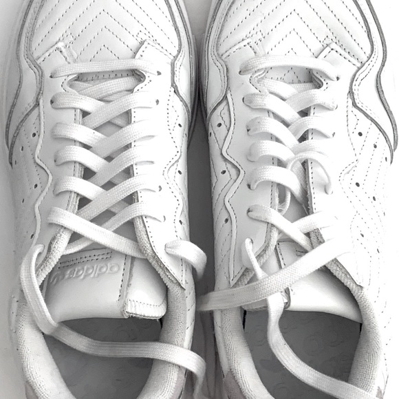 ADIDAS Supercourt Leather Sneakers Cloud White Lilac Tennis Athletic Size 10 - Picture 7 of 16